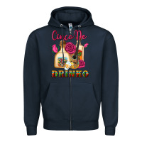 Navy cinco de drinko Zipper Hoodie - Artiststas