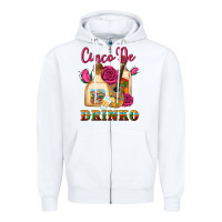 White cinco de drinko Zipper Hoodie - Artiststas