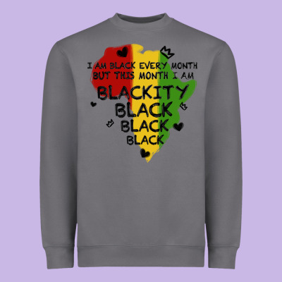 Black Black Blackity Heavyweight Sweatshirt Designed By Maliassmallbusiness