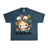 Midnight Navy bloom bestie cat Urban Heavy Tee - MaliasSmallBusiness
