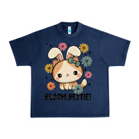 Navy bloom bestie cat Urban Heavy Tee - MaliasSmallBusiness
