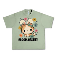 Oil Green bloom bestie cat Urban Heavy Tee - MaliasSmallBusiness