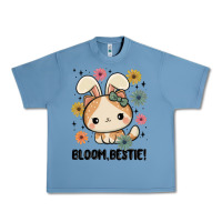 Pebble Blue bloom bestie cat Urban Heavy Tee - MaliasSmallBusiness