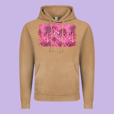 Distressed Breast Cancer Background Vintage Hoodie Designed By Jasminsmagicworld