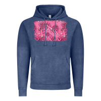 Vintage Denim Distressed breast cancer background Vintage Hoodie - Jasminsmagicworld