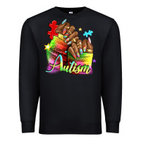 Black Black woman Autism nails Premium Sweatshirt - NancyCooperArtShop