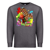Charcoal Heather Black woman Autism nails Premium Sweatshirt - NancyCooperArtShop