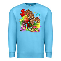 Ocean Blue Black woman Autism nails Premium Sweatshirt - NancyCooperArtShop