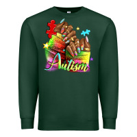 Sports Green Black woman Autism nails Premium Sweatshirt - NancyCooperArtShop