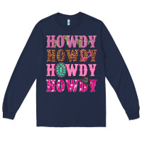 Navy pink howdy howdy howdy Long Sleeve Tee - NancyCooperArtShop