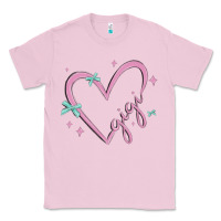 Bubblegum Pink gigi with heart and ribbons Classic Tee - MaliasSmallBusiness