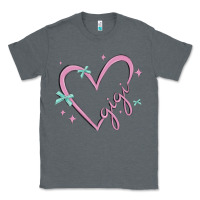 Charcoal Heather gigi with heart and ribbons Classic Tee - MaliasSmallBusiness