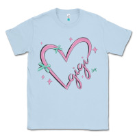 Dusty Blue gigi with heart and ribbons Classic Tee - MaliasSmallBusiness