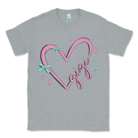 Heather Grey gigi with heart and ribbons Classic Tee - MaliasSmallBusiness