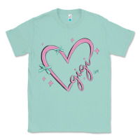 Seafoam gigi with heart and ribbons Classic Tee - MaliasSmallBusiness