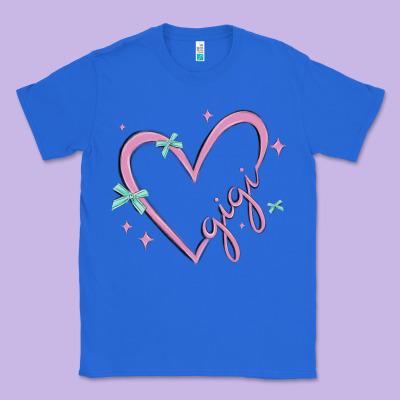 Gigi With Heart And Ribbons Classic Tee Designed By Maliassmallbusiness