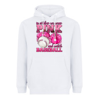 White In October We Wear Pink and Watch Baseball Heavyweight Hoodie - texasbilliewilder