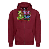 Burgundy 100 days chancing my students crow Zipper Hoodie - SublimationCraftShop