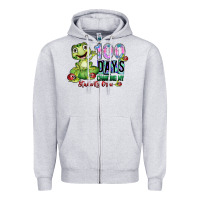 Heather Grey 100 days chancing my students crow Zipper Hoodie - SublimationCraftShop