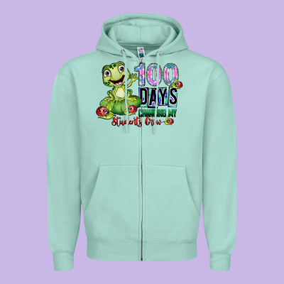 100 Days Chancing My Students Crow Zipper Hoodie Designed By Sublimationcraftshop