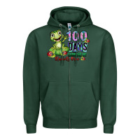 Sports Green 100 days chancing my students crow Zipper Hoodie - SublimationCraftShop