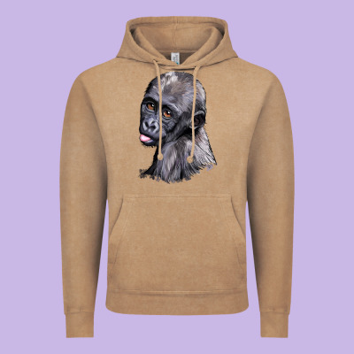 Baby Gorilla Head Vintage Hoodie Designed By Lillyallendesigns