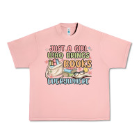 Salmon just a girl who brings books everywhere Urban Heavy Tee - MaliasSmallBusiness