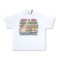 White just a girl who brings books everywhere Urban Heavy Tee - MaliasSmallBusiness