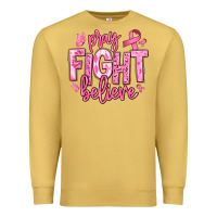Antique Gold pray fight believe breast cancer Premium Sweatshirt - texasbilliewilder
