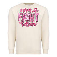 Sandshell pray fight believe breast cancer Premium Sweatshirt - texasbilliewilder