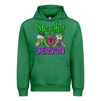 Emerald Spooky Season Coffee Cups Urban Hoodie - FaDigitalArtStudio
