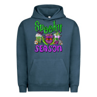 Pigment Midnight Navy Spooky Season Coffee Cups Urban Hoodie - FaDigitalArtStudio