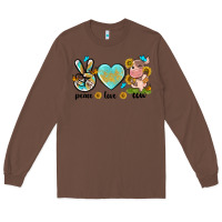 Chestnut peace love cute cow Long Sleeve Tee - NancyCooperArtShop