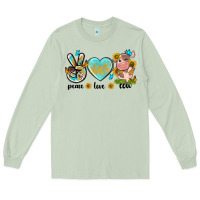 Matcha peace love cute cow Long Sleeve Tee - NancyCooperArtShop