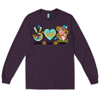 Plum peace love cute cow Long Sleeve Tee - NancyCooperArtShop