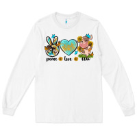 White peace love cute cow Long Sleeve Tee - NancyCooperArtShop