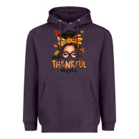 Plum one thankful mama afro messy bun Heavyweight Hoodie - texasbilliewilder