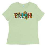 Matcha faith with cross and sunflower Ladies Tee - HRA Design Shop
