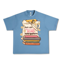 Pebble Blue just a girl who brings books everywhere Urban Heavy Tee - MaliasSmallBusiness