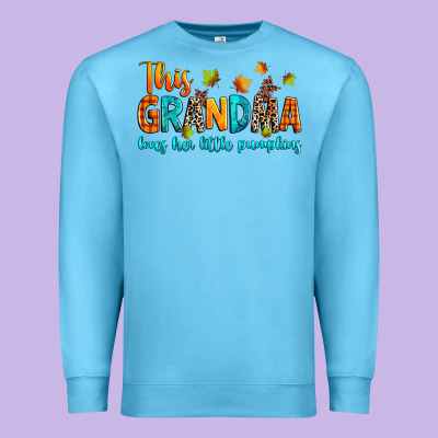 Customized This Grandma Loves Her Little Pumpkins Premium Sweatshirt Designed By Texasbilliewilder