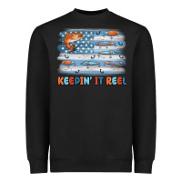 Black fishing lure flag keepin' it reel Heavyweight Sweatshirt - MaliasSmallBusiness