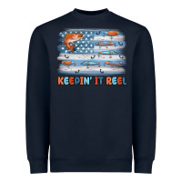 Navy fishing lure flag keepin' it reel Heavyweight Sweatshirt - MaliasSmallBusiness