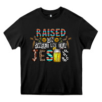 Black raised on sweet and tea jesus Heavy Core Tee - CowhideDigitalArt