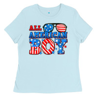 Baby Blue All American boy Ladies Tee - Neo Western