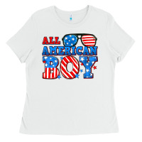 White All American boy Ladies Tee - Neo Western