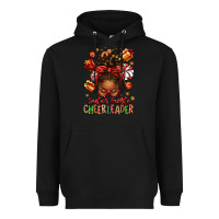 Black santa's favorite cheerleader afro messy bun Heavyweight Hoodie - texasbilliewilder