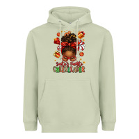 Matcha santa's favorite cheerleader afro messy bun Heavyweight Hoodie - texasbilliewilder