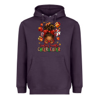 Plum santa's favorite cheerleader afro messy bun Heavyweight Hoodie - texasbilliewilder