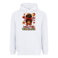 White santa's favorite cheerleader afro messy bun Heavyweight Hoodie - texasbilliewilder