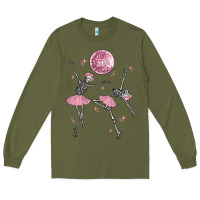 Army Green skeleton ballerina Long Sleeve Tee - MaliasSmallBusiness